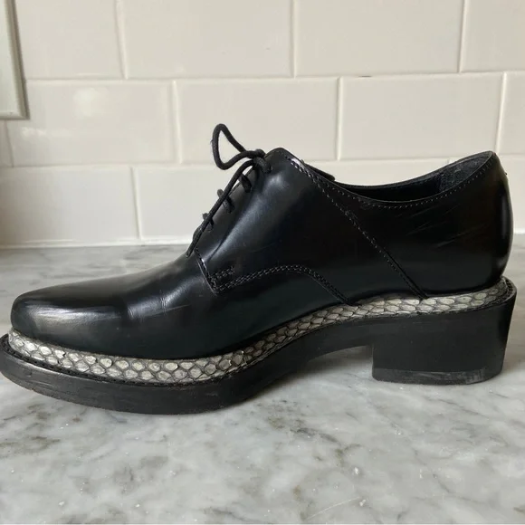Acne Studios Lark Platform Oxford with Snakeskin Trim | Size 36 - Picture 6 of 12